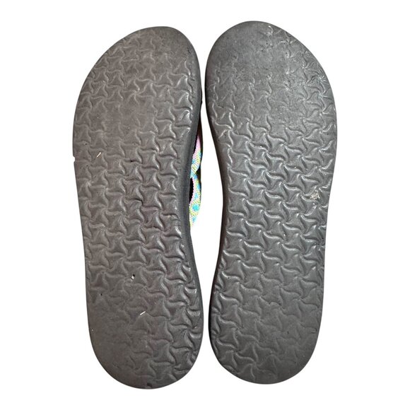 Teva Womens Multicolor Strappy Flip Flop Sandals Size 8 Olawahu Pink Green Blue - Picture 4 of 9